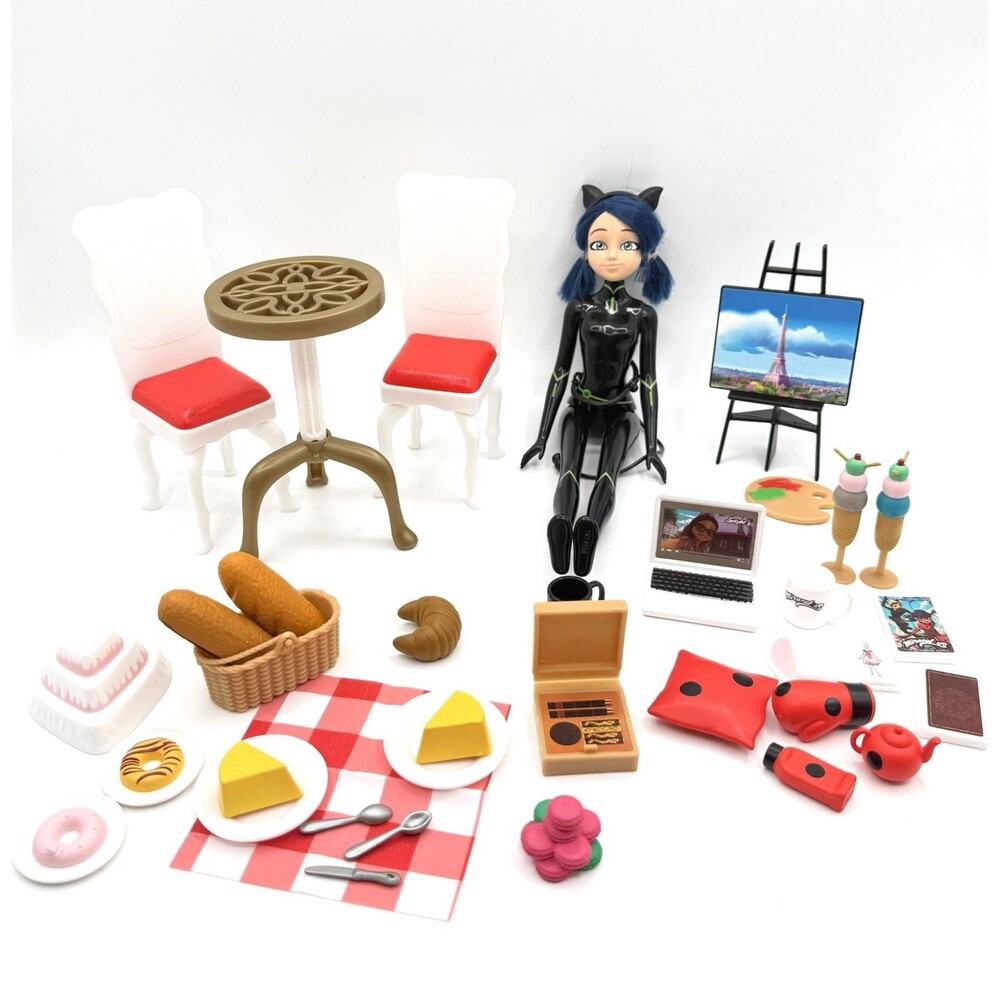 Miraculous Ladybug Paris Eiffel Tower Playset Cat Noir / Barbie Accessories Lot